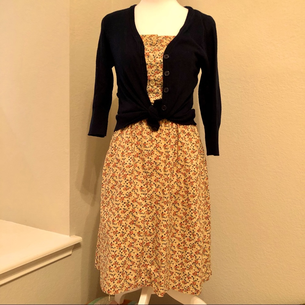 Vintage Handmade/crafted ditsy Floral Dress xs
